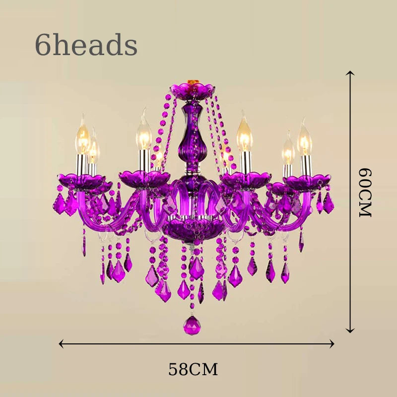 Luxury Green Crystal Chandelier - Vintage E14 Candle Pendant Light