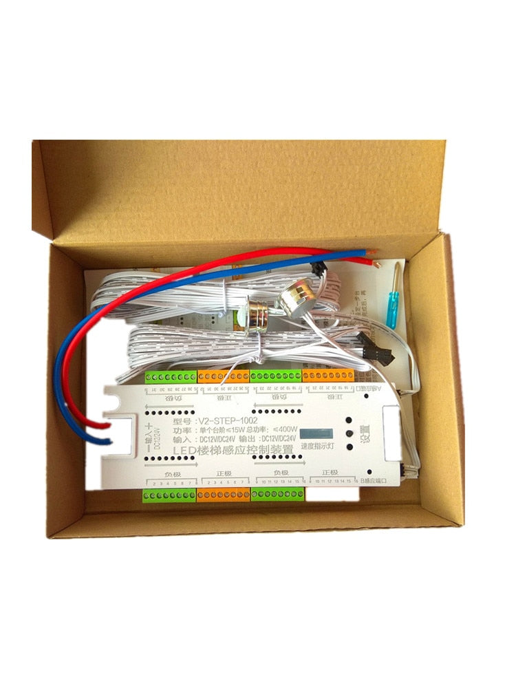 Stair LED Motion Sensor Controller DC 12V 24V 32 Channels Indoor PIR Night Light Dimmer For Stairs Flexible Strip