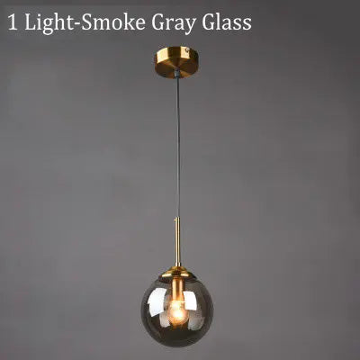 Amber Smoke Gray Clear Glass Pendant Lamp LED Hanging Light for Dining Room Table Kicthen Island Bedroom Bedside Lighting