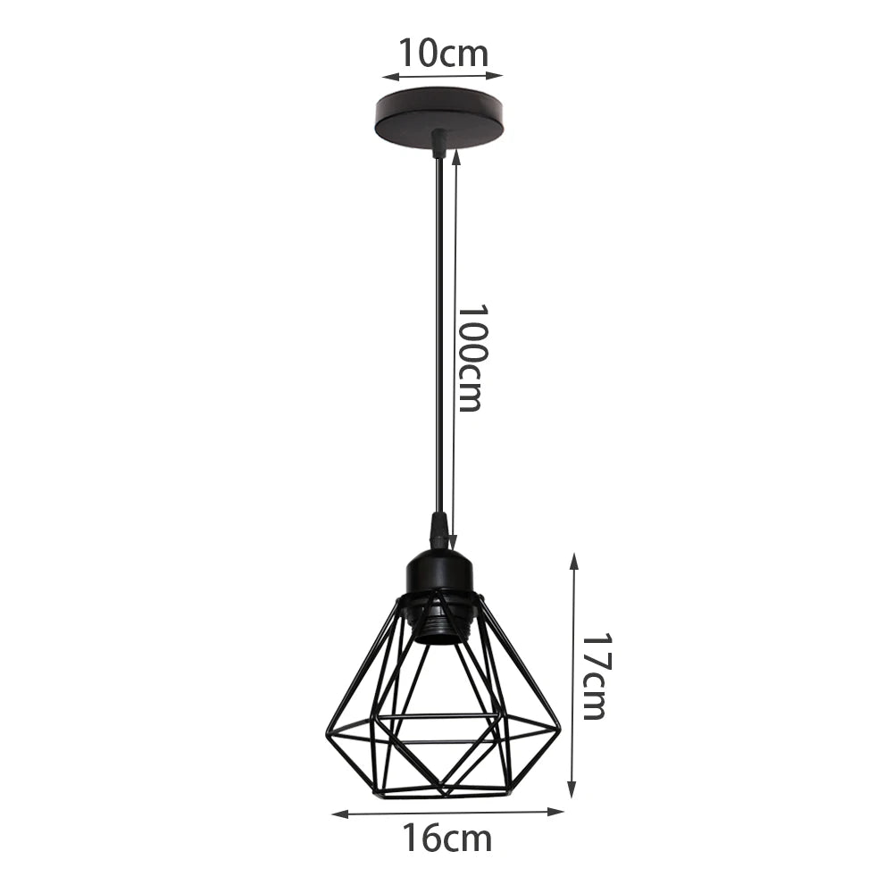 Vintage Pendant Lamp Iron Frame Ceiling Lighting Paint Restaurant Teahouse Chandelier Indoor Wrought Metal Modern Pendant Lights
