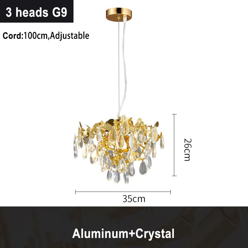 Nordic Luxury Crystal Chandelier Lighting Lustre Ceiling Chandeliers Lamp Living Room Home Decor Hanging Lamp Hotel Chandeliers