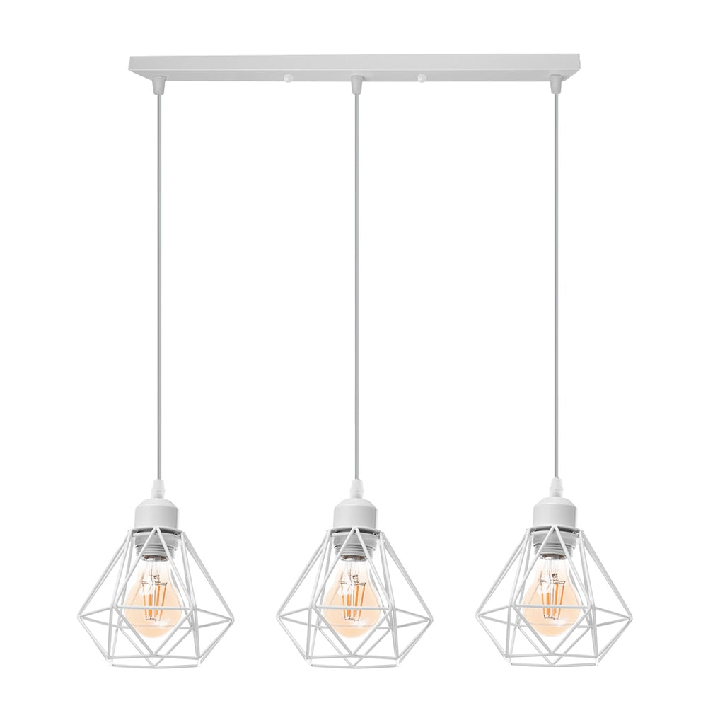 Vintage Pendant Lamp Iron Frame Ceiling Lighting Paint Restaurant Teahouse Chandelier Indoor Wrought Metal Modern Pendant Lights