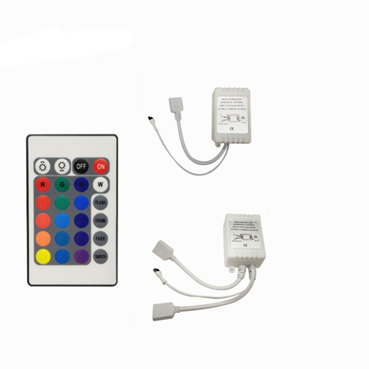 Led Controller 24 Keys LED IR RGB Controler box 1 to 2 Controller IR Remote Dimmer DC12V For RGB 3528 5050 LED Strip Lights