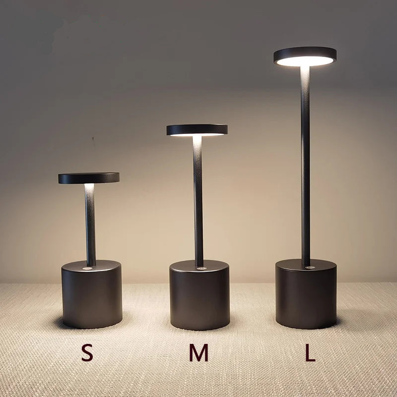 Golden Mini Aluminium Alloy Touch Dimmable Cordless Table Lamp With 5200ma Rechargeable Battery For Restaurant Hotel Ktv Bar