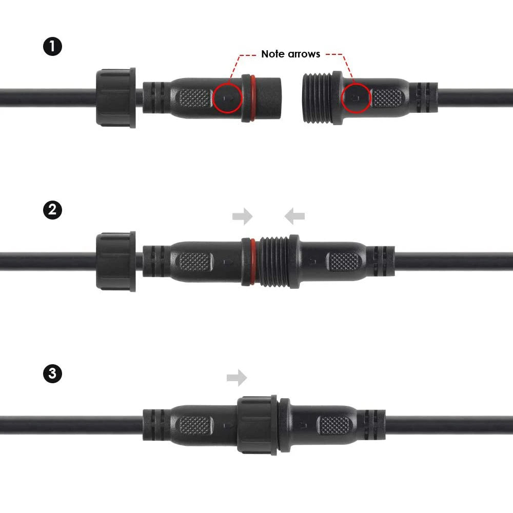 2pin 3pin 4Pin 5pin DC LED Strip Light Extension Cable Connector Male to Female Waterproof IP67 40cm 60cm 100cm 200cm 300cm