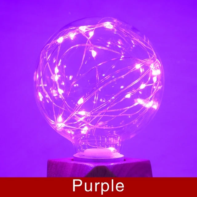 LED Edison String Light Bulb E27 A60 A80 G80 G95 Colorful RGB Lighting Copper Wire Bulb Home Decors Holiday Wedding Night Light