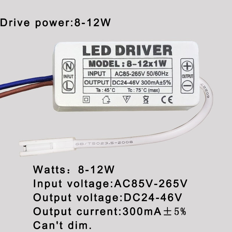 LED Driver 300mA 1W 3W 5W 7W 12W 18W 20W 25W 36W For LEDs Power Supply Unit AC85-265V Lighting Transformers For LED Power Lights