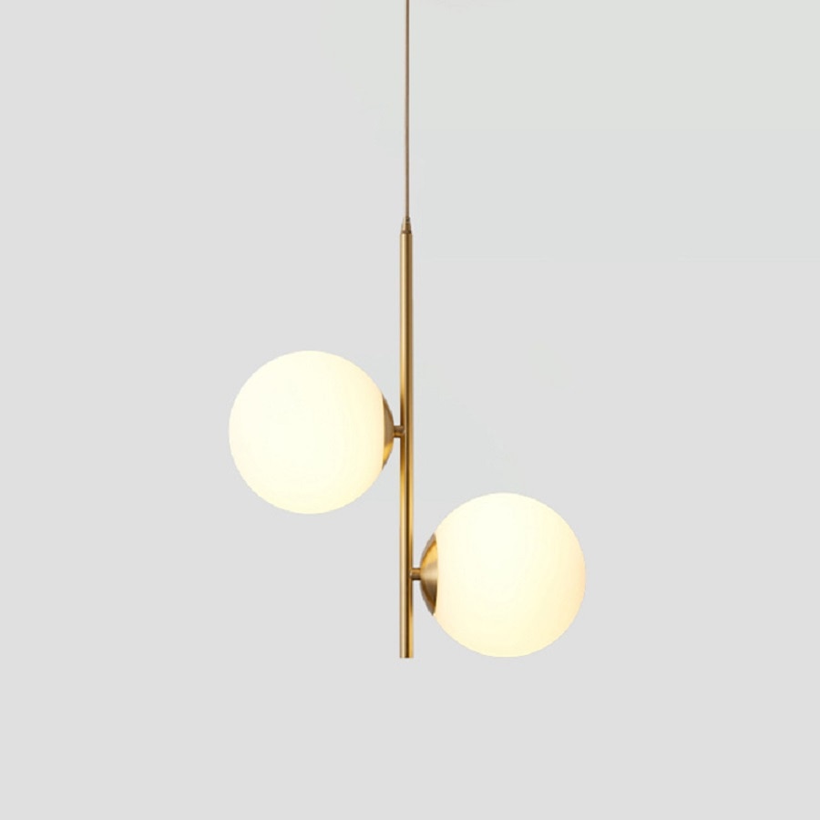 Modern simple Coppery Restaurant Pendant light luxury Bedside Nordic designer Creative personalized Acrylic ball G9 Hanging lamp