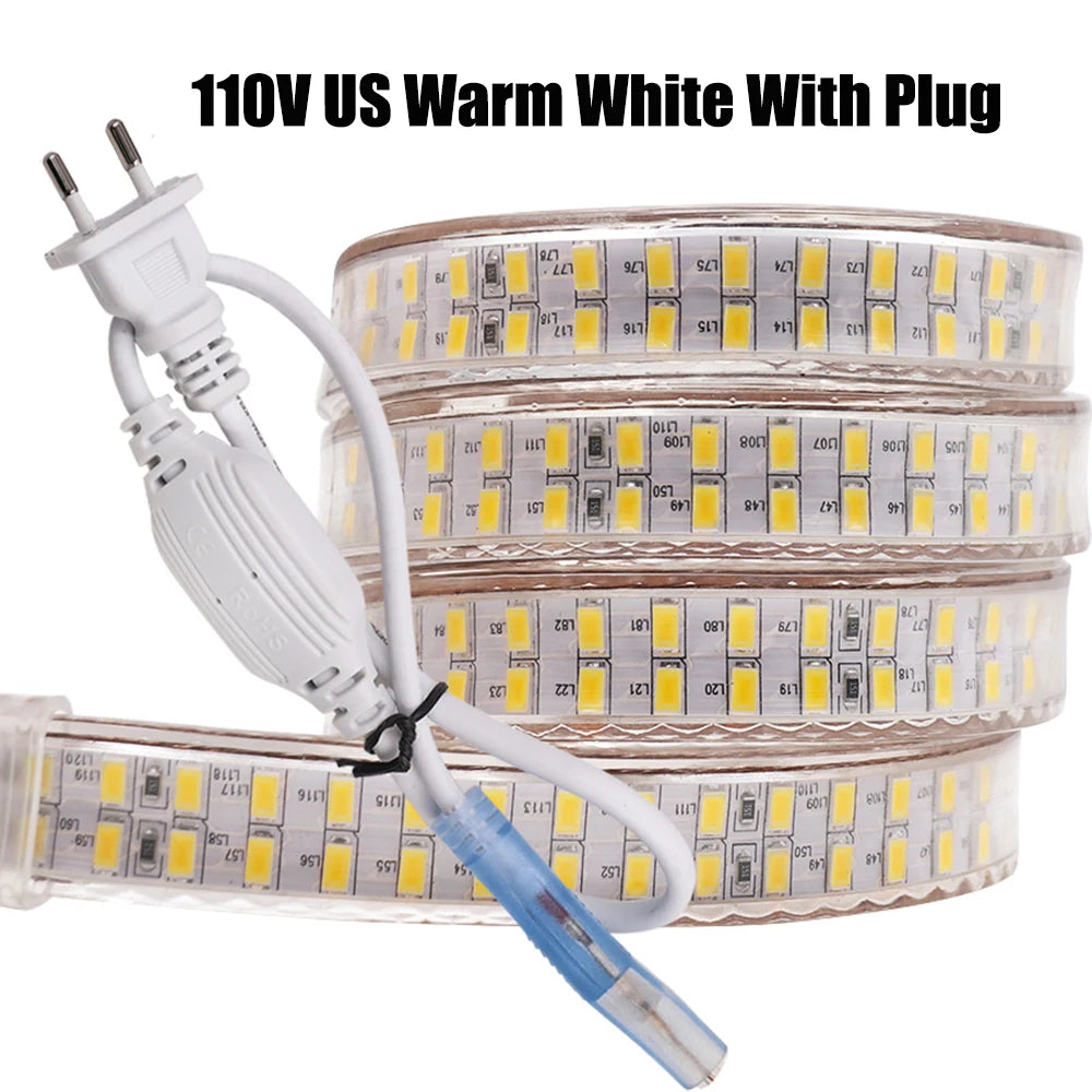 240leds/m SMD 5730 led strip 220v 110V flexible waterproof led tape 5630 1m 2m 5m 10m 20m 50m 100m + Power EU plug / US plug