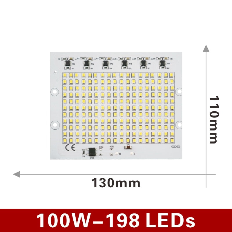 SMD 2835 LED Chip 100W 50W 30W 20W 10W Flood Light Beads AC 220V-240V Led Floodlight Lamp DIY For Outdoor Lighting Spotlight