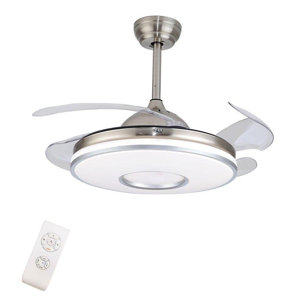 Modern Retractable Ceiling Fan Light CCT Dimmable LED Remote LED Chandelier