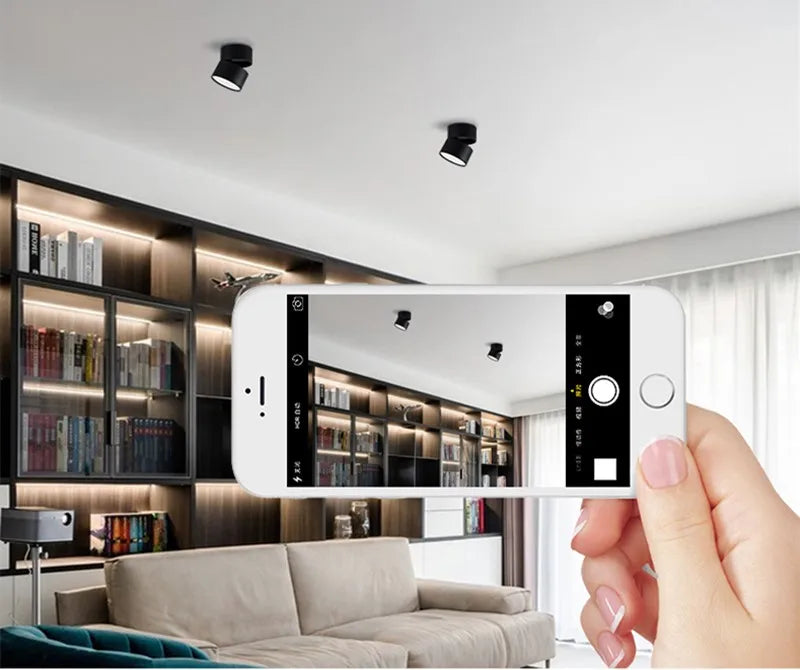 Dimmable Surface Mounted LED COB Downlight 10W/15W/18WRotating LED Spot Light Ceiling Lamp with LED Driver AC110V/220V