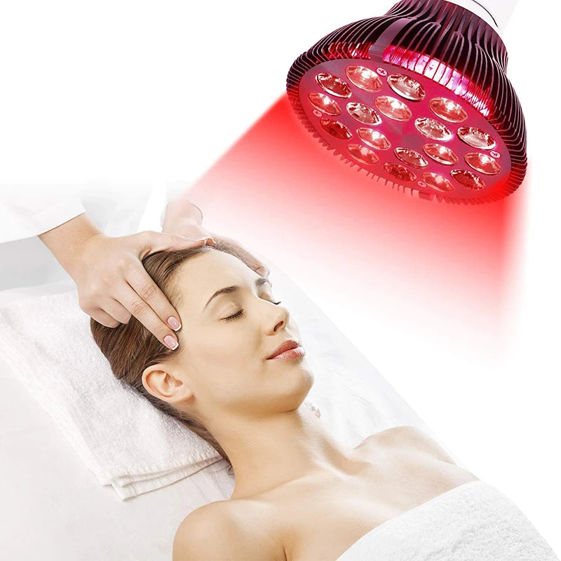 Red Light Therapy LED E27 54W Red Light LED Massage Therapy Lamp 660nm 850nm Near Infrared Therapy Light LED Lamp/ Red Light Grow LED Bulb