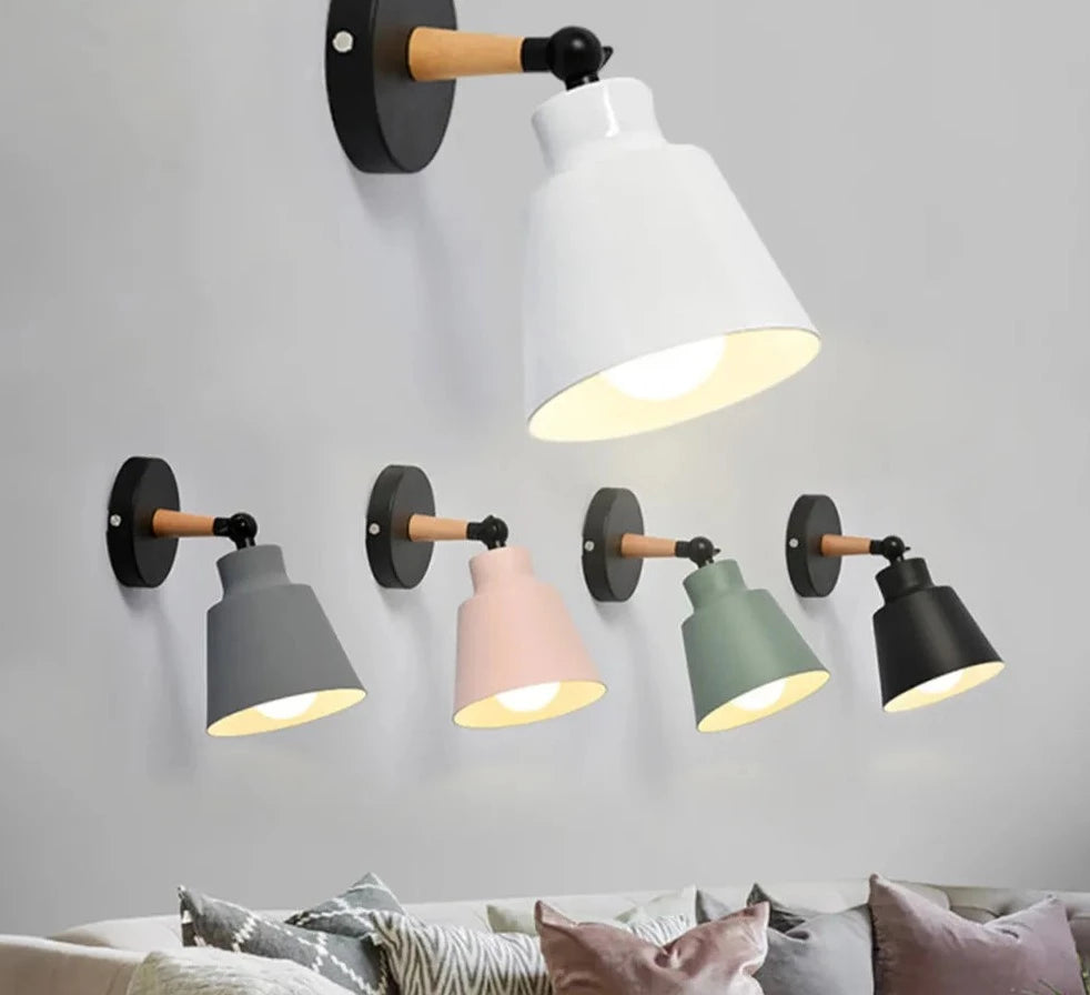 ASCELINA Hot Nordic Style Indoor Lighting LED Wall Lamp Modern Wooden Bedroom Bracket Light Household Living Room Bathroom Lamp