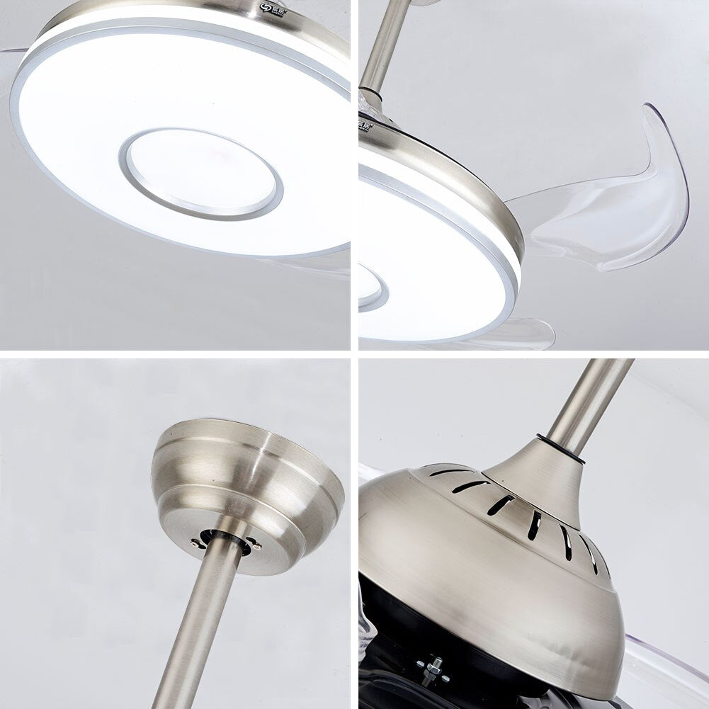 Modern Retractable Ceiling Fan Light CCT Dimmable LED Remote LED Chandelier