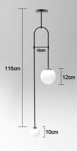 Nordic bedroom bedside restaurant pendant lamp bar simple living room background wall led creative glass ball brass lamp