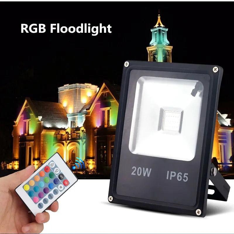 RGB LED Flood Light Outdoor (30W/50W/100W/150W/200W) AC85-265V - IP65 Waterproof Party & Neon Accent Light with Remote Control