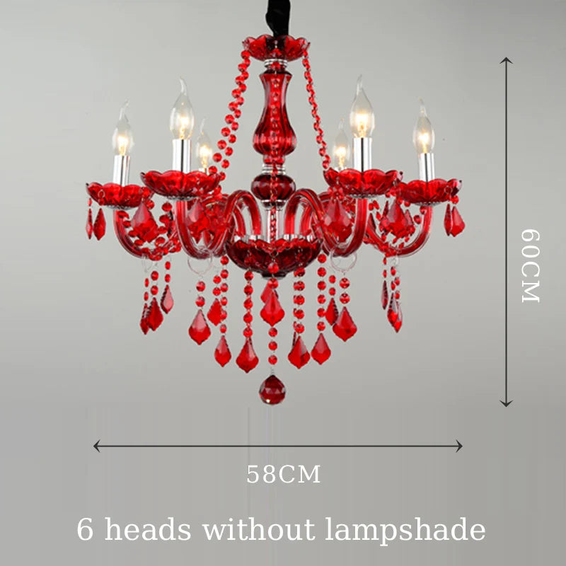 Luxury Green Crystal Chandelier - Vintage E14 Candle Pendant Light