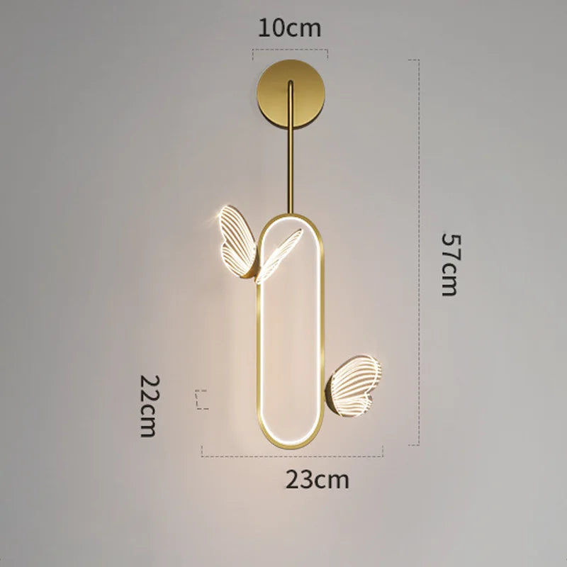 Butterfly LED Pendant Wall Lights Nordic Indoor Lighting Ceiling Lamp Bedside Lamp Hanging Lamps Modern Living Room Decoration