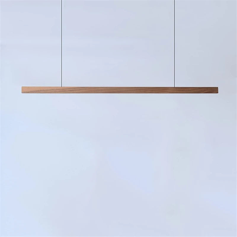 Nordic Wooden LED Pendant Lights Dining Room Restaurant Kitchen Hanging Lamp Home Decor Walnut Wood Office Strip Lights Fixtures