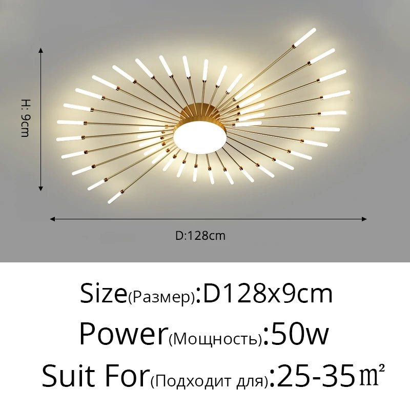 2025 New fireworks led Chandelier For Living Room Bedroom Home chandelier Modern Led Ceiling Chandelier Lamp Lighting chandelier