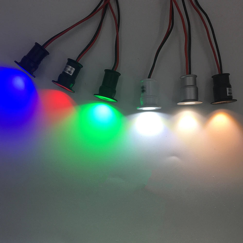 20pcs LED Spotlight Dimmable 12V 3V 24V Downlight 1W Recessed Ceiling Lamp Kitchen Cabinet Stair Spot Bulb Light
