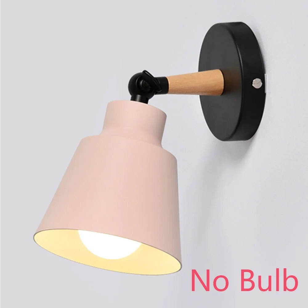 ASCELINA Hot Nordic Style Indoor Lighting LED Wall Lamp Modern Wooden Bedroom Bracket Light Household Living Room Bathroom Lamp