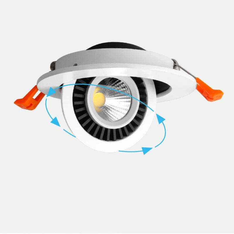 360° Rotating LED Recessed Spotlight - Dimmable Ceiling Downlight (5W-10W)