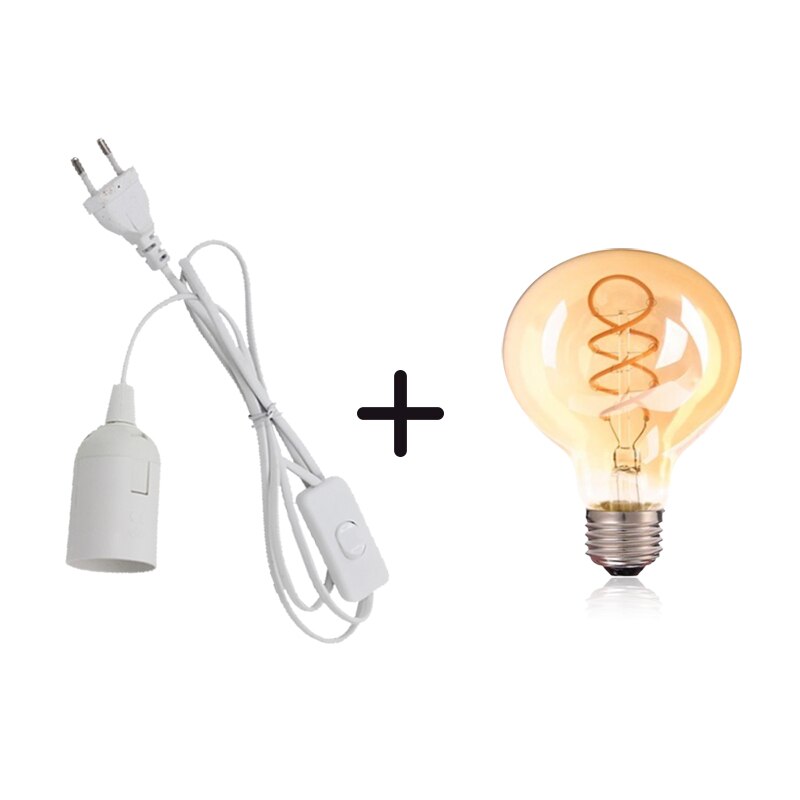 EU US Plug 1.8m Power Cord Cables E27 Lamp Base Holder With Switch Wire For Pendant Led Bulbs Fixture Hang lamp Suspension Socket