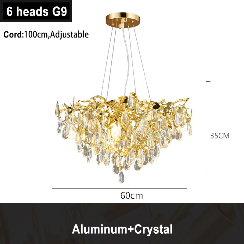 Modern LED Chandelier Lights Lighting Lustre Crystal Chandeliers Lamp Nordic Living Room Hotel Hall Hanging Lamps Chandeliers