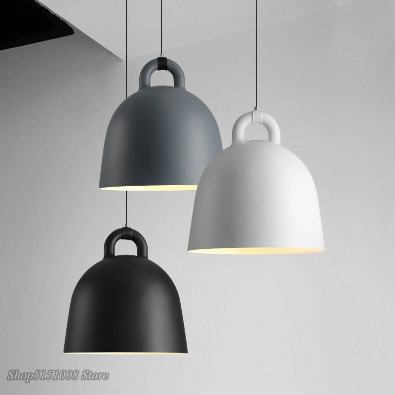Denmark Bell Shape Pendant Light Modern dining room Hanging lamp Resin Fixtures Living Room Loft Industrial Home Decor's Luminaire