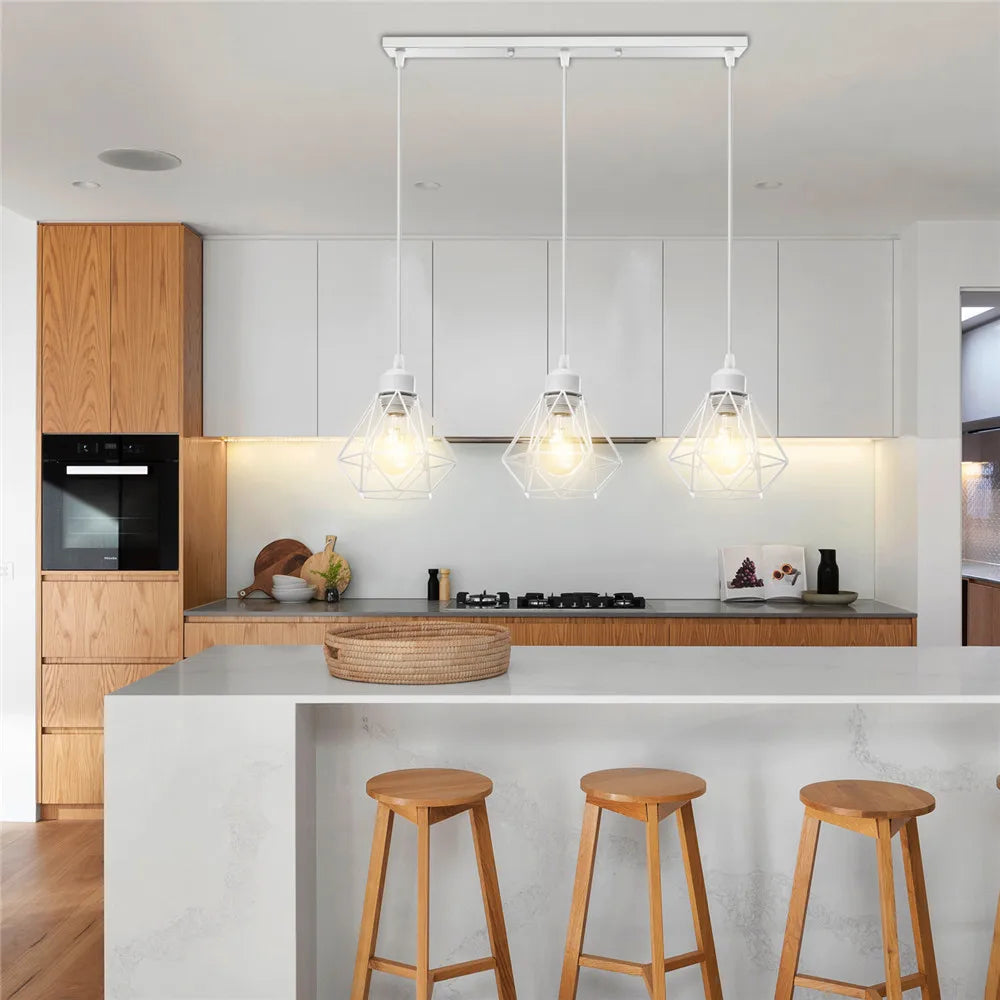 Vintage Pendant Lamp Iron Frame Ceiling Lighting Paint Restaurant Teahouse Chandelier Indoor Wrought Metal Modern Pendant Lights