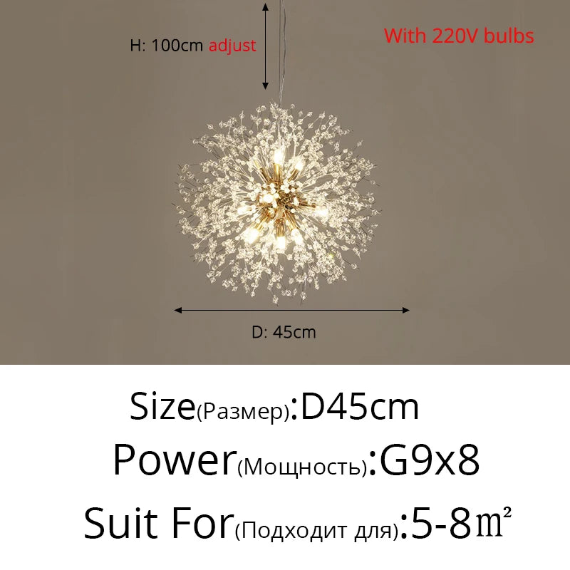 Modern Dandelion LED Lighting Pendant Lights Living Room Dining Room Bedroom pendant Lights Starry Fireball Lighting Fixtures