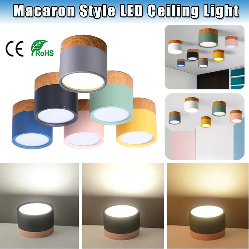 7W 15W LED Downlight Modern Colorful Ceiling Lamp AC 85-265V Nordic Macaron Colour Spot Light Bedroom Living Room Lighting D30