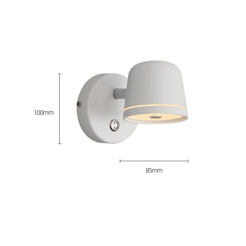 Nordic LED Bedside Wall Lamp Living Room Bedroom Corridor Creative Simple Reading Wall Light Infinite Dimming