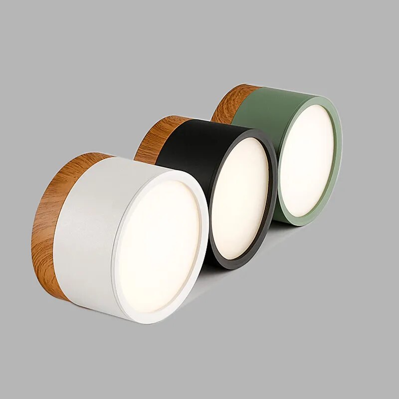 LED Down Light 7W 15W Macaroon Aluminum Ceiling Nordic Wood Grain Spotlight Indoor Lobby Living Room bedroom