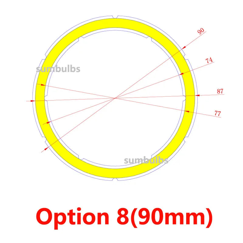 COB LED Angel Eyes Ring Light Chip (12V DC, 20mm–120mm) - Aluminum Board Light Source