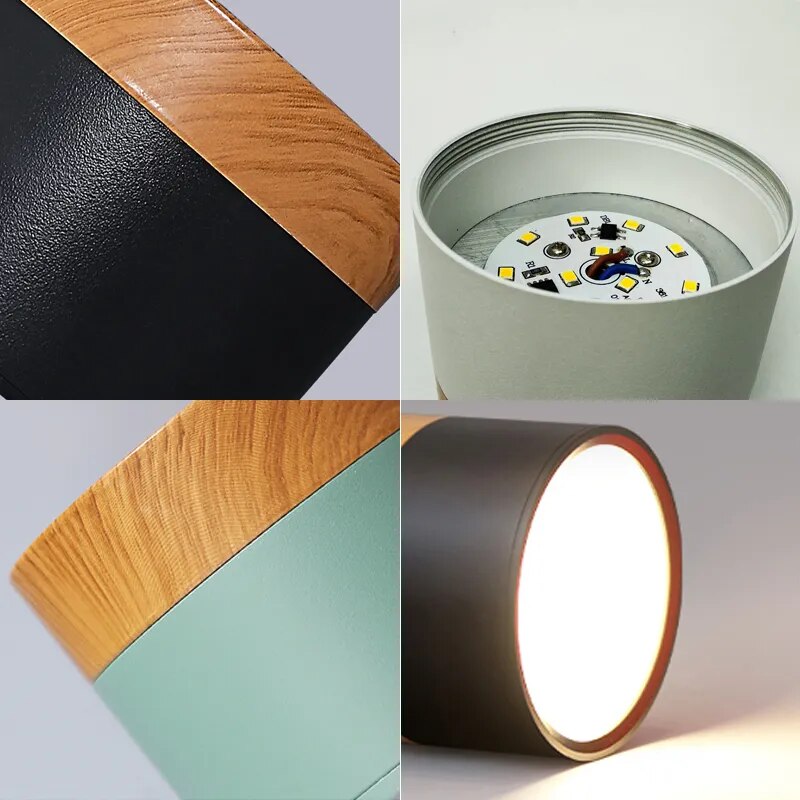 LED Down Light 7W 15W Macaroon Aluminum Ceiling Nordic Wood Grain Spotlight Indoor Lobby Living Room bedroom