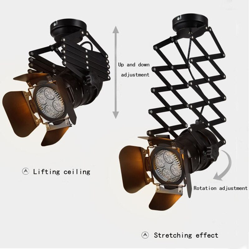 Bar Cafe Track Light Retractable Ceiling Light Showroom Studio LED Spot Light E27 Bulb Live Track Fill Light Factory Wholesale