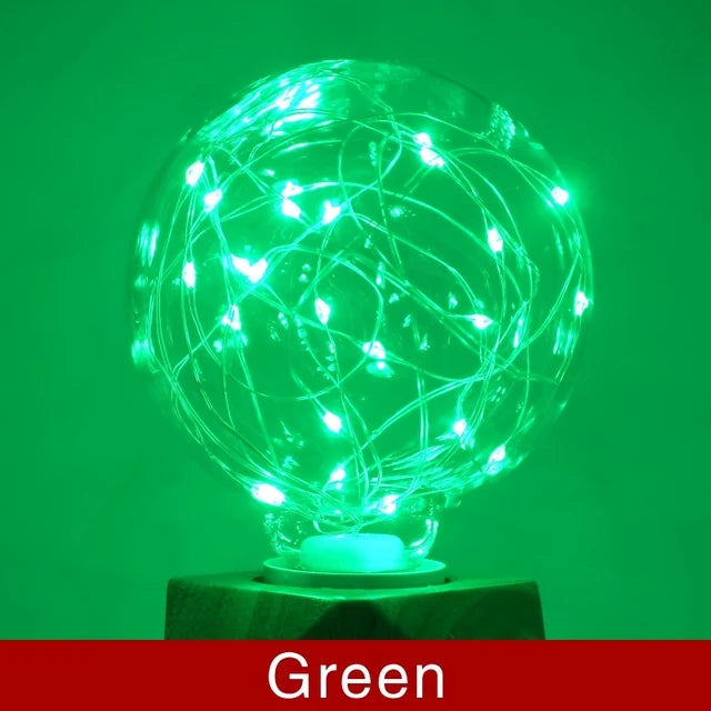 LED Edison String Light Bulb E27 A60 A80 G80 G95 Colorful RGB Lighting Copper Wire Bulb Home Decors Holiday Wedding Night Light
