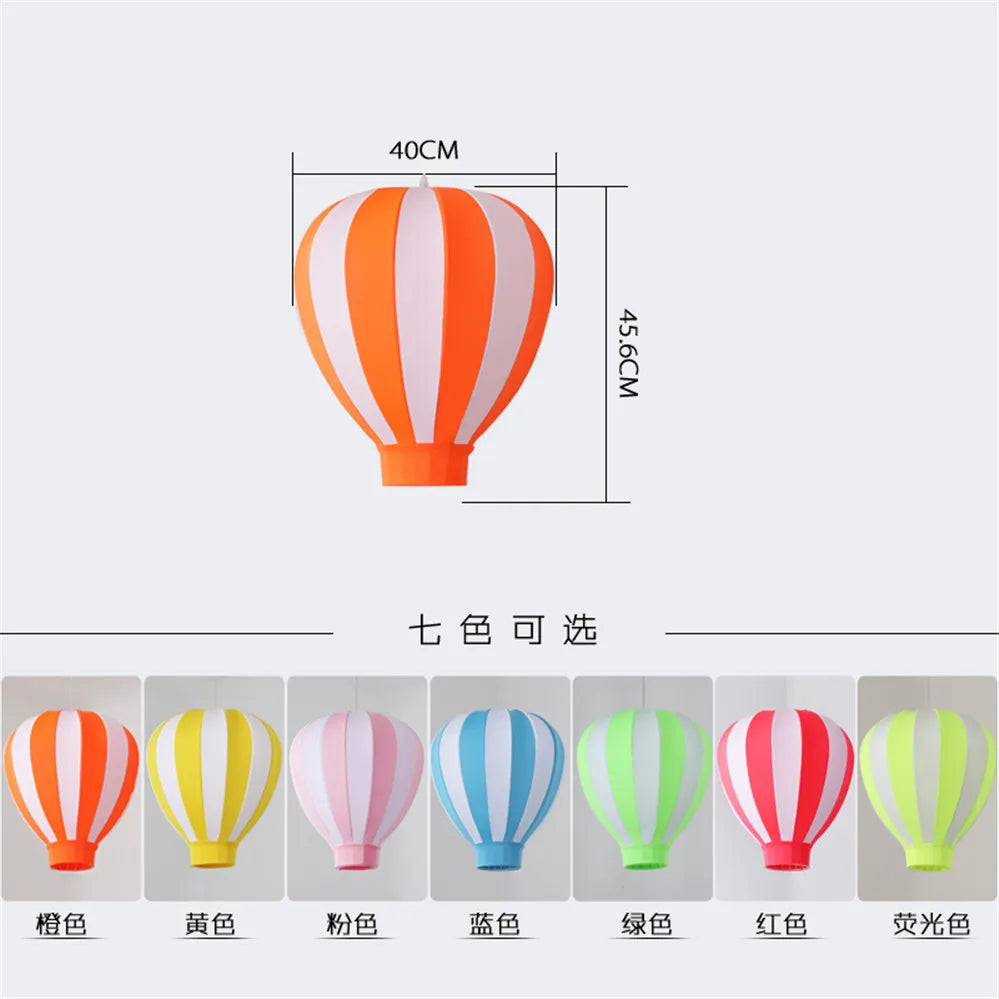 Nordic Cloth Hot Air Balloon Pendant Lights For Baby Room Nursery Children Restaurant Art Deco Hanging Lamp Colorful Led Fixture