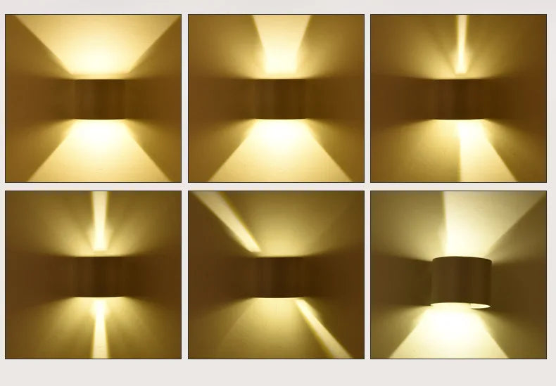 IP65 Waterproof 6W 12W COB LED Wall Lamp Indoor Outdoor Simple Style Aluminum Wall Lights for Bedroom Hallway Porch Balcony