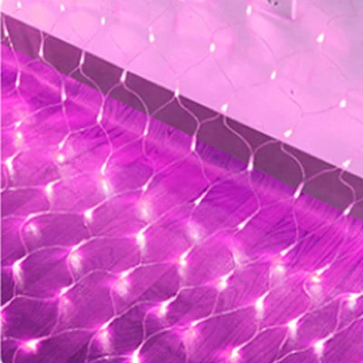 LED Net Grid String Light (1.5x1.5m / 3x2m / 6x4m) - Waterproof Mesh Fairy Lights for Garden & Christmas Decor