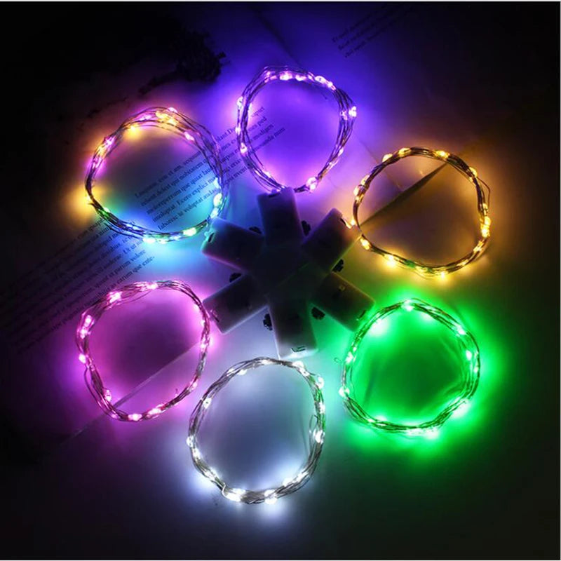 Battery Powered Christmas Decoration String Lights 3Mode Holiday RGB Coloful Fairy Light for Room Copper Wire Bottle Light Strip