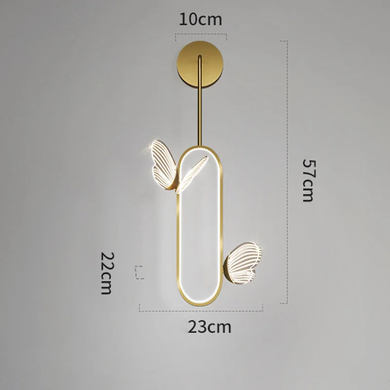 Butterfly LED Pendant Wall Lights Nordic Indoor Lighting Ceiling Lamp Bedside Lamp Hanging Lamps Modern Living Room Decoration