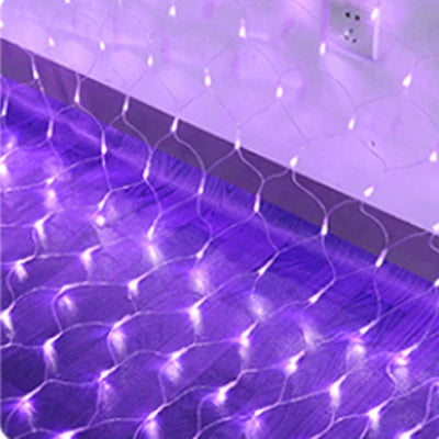 LED Net Grid String Light (1.5x1.5m / 3x2m / 6x4m) - Waterproof Mesh Fairy Lights for Garden & Christmas Decor