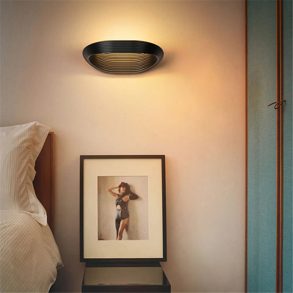 12W Modern Indoor LED Wall Lamp (Aluminum) - Contemporary Minimalist Sconce Light Fixture for Bedroom Bedside, Living Room Accent & Aisle Corridor