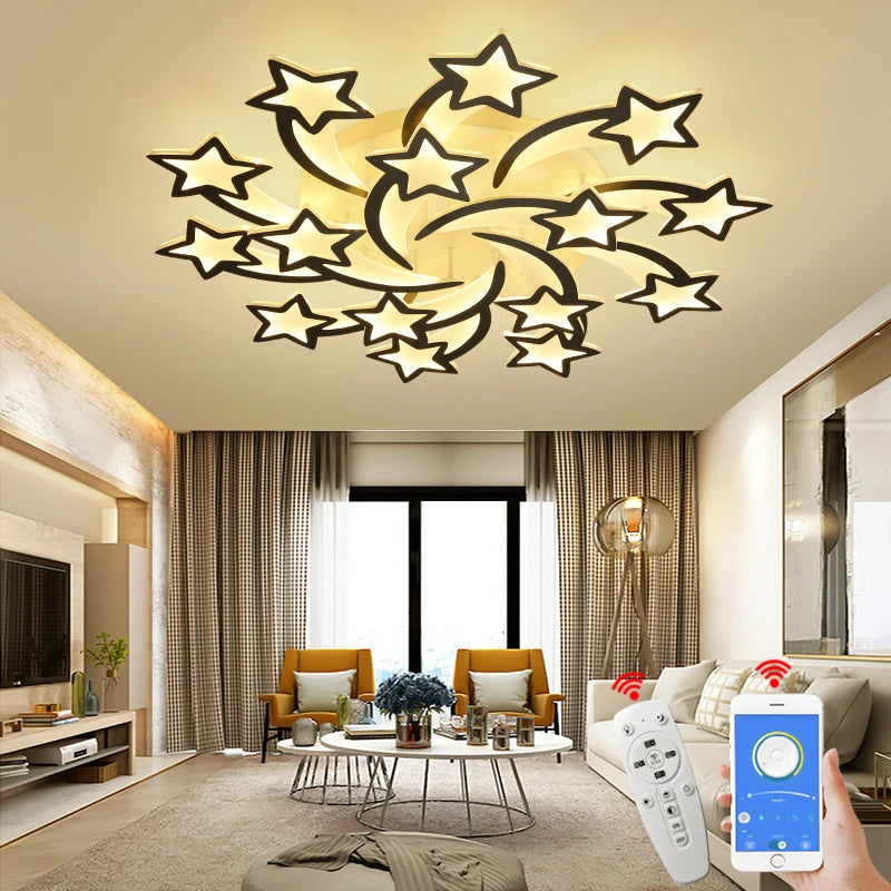Modern LED chandelier with APP remote control living room bedroom home chandelier lighting Free Shipping AC90-260V