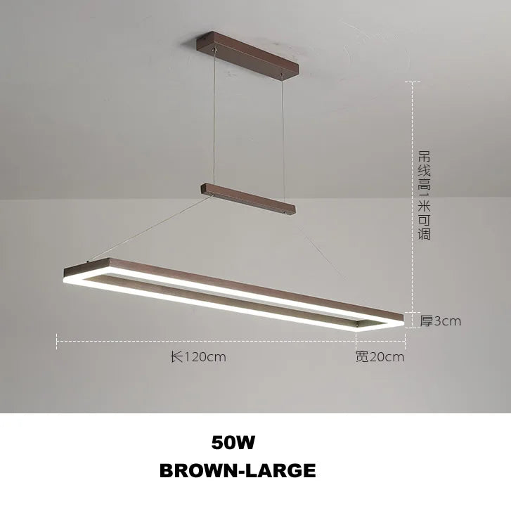 Rectangular chandelier Aluminum LED deco design Nordic style lamp Acrylic for Indoor bedroom Kitchen Island gold chandelier