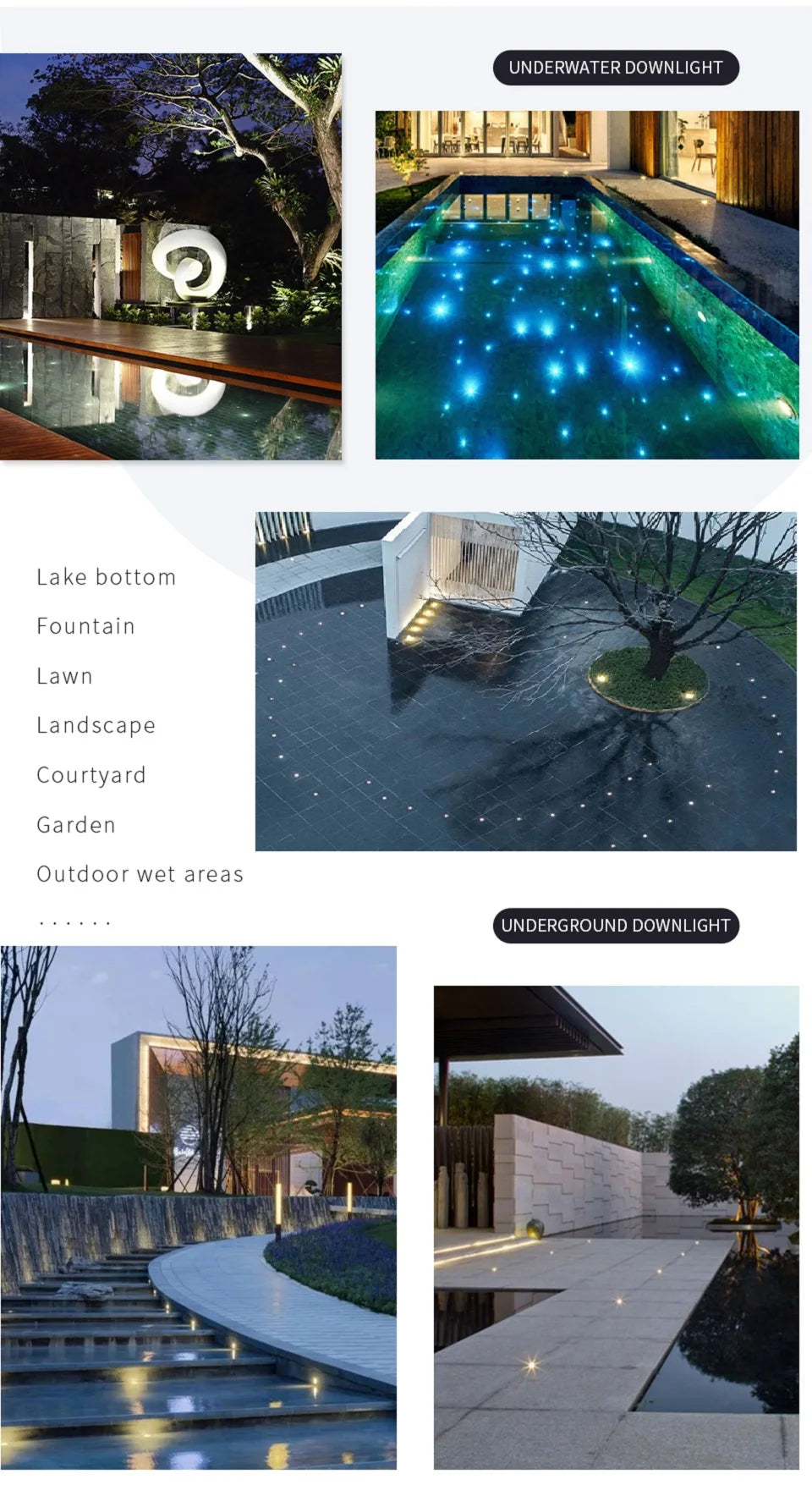 Mini LED 12V 0.5W Deck Light Recessed Outdoor Led Spot Waterproof IP68 Step Light Garden Path Star Decor Underground Spotlight